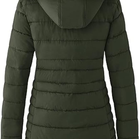 Women's Warm Winter Coat Heavy Puffer Jacket‎ Parka with Fur Trimmed Hood - Picture 5 of 6